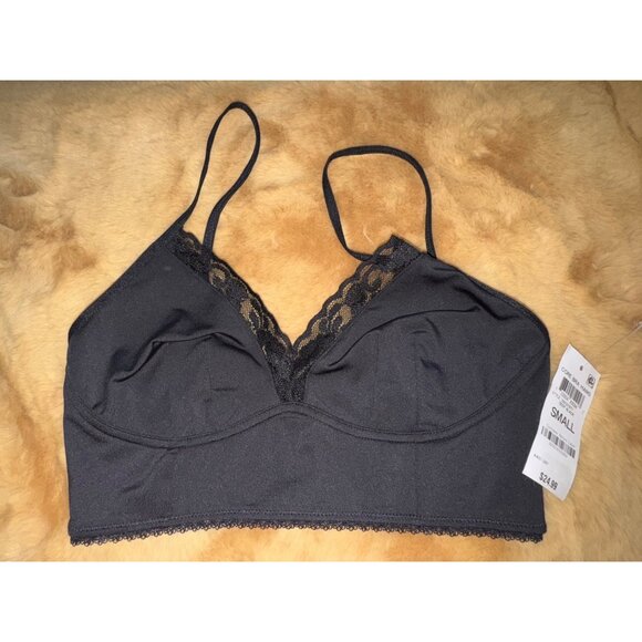 INC International Concepts Women's Lace-Trim Bralette, Black, Size S, NWT - Picture 2 of 4